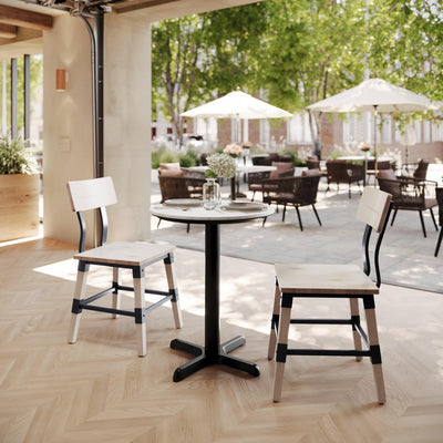 24" Round Commercial Seamless Surface Tabletop with Table Height Crisscross Base - View 2