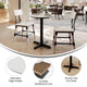 White Faux Marble/Black Base |#| Commercial 24" White Faux Marble HPL Tabletop with Black Table Height X Base
