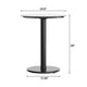 White Faux Marble/Black Base |#| Commercial 24" White Faux Marble HPL Tabletop with Black Table Height RD Base