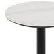 White Faux Marble/Black Base |#| Commercial 24" White Faux Marble HPL Tabletop with Black Table Height RD Base