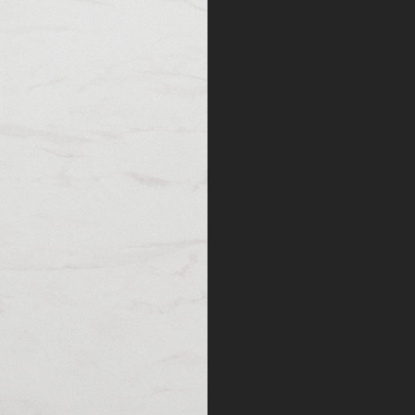 Black Faux Marble/Black Base |#| Commercial 24" Black Faux Marble HPL Tabletop with Black Table Height X Base
