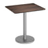 Dark Brown/Silver Base |#| Commercial All-Weather 24x30 Dark Brown HPL Tabletop with Silver RD Base