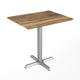 Natural/Silver Base |#| Commercial All-Weather 24x30 Natural HPL Tabletop with Silver X Base