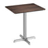 Dark Brown/Silver Base |#| Commercial All-Weather 24x30 Dark Brown HPL Tabletop with Silver X Base