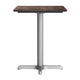 Dark Brown/Silver Base |#| Commercial All-Weather 24x30 Dark Brown HPL Tabletop with Silver X Base