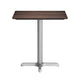Dark Brown/Silver Base |#| Commercial All-Weather 24x30 Dark Brown HPL Tabletop with Silver X Base