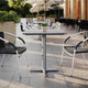 Gray Faux Concrete/Silver Base |#| Commercial All-Weather 24x30 Gray Faux Concrete HPL Tabletop with Silver X Base