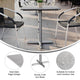 Gray Faux Concrete/Silver Base |#| Commercial All-Weather 24x30 Gray Faux Concrete HPL Tabletop with Silver X Base