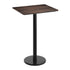 Dark Brown/Black Base |#| Commercial 30x24 Dark Brown HPL Tabletop with Black Bar Height RD Base