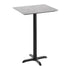 Gray Faux Concrete/Black Base |#| Commercial 30x24 Gray Faux Concrete HPL Tabletop with Black Bar Height X Base