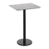 Gray Faux Concrete/Black Base |#| Commercial 30x24 Gray Faux Concrete HPL Tabletop with Black Bar Height RD Base