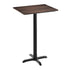 Dark Brown/Black Base |#| Commercial 30x24 Dark Brown HPL Tabletop with Black Bar Height X Base