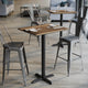 Natural/Black Base |#| Commercial 30x24 Natural HPL Tabletop with Black Bar Height X Base
