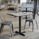 Gray Faux Concrete/Black Base |#| Commercial 30x24 Gray Faux Concrete HPL Tabletop with Black Table Height X Base