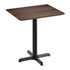 Dark Brown/Black Base |#| Commercial 30x24 Dark Brown HPL Tabletop with Black Table Height X Base