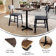 Dark Brown/Black Base |#| Commercial 30x24 Dark Brown HPL Tabletop with Black Table Height X Base