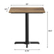 Natural/Black Base |#| Commercial 30x24 Natural HPL Tabletop with Black Table Height X Base