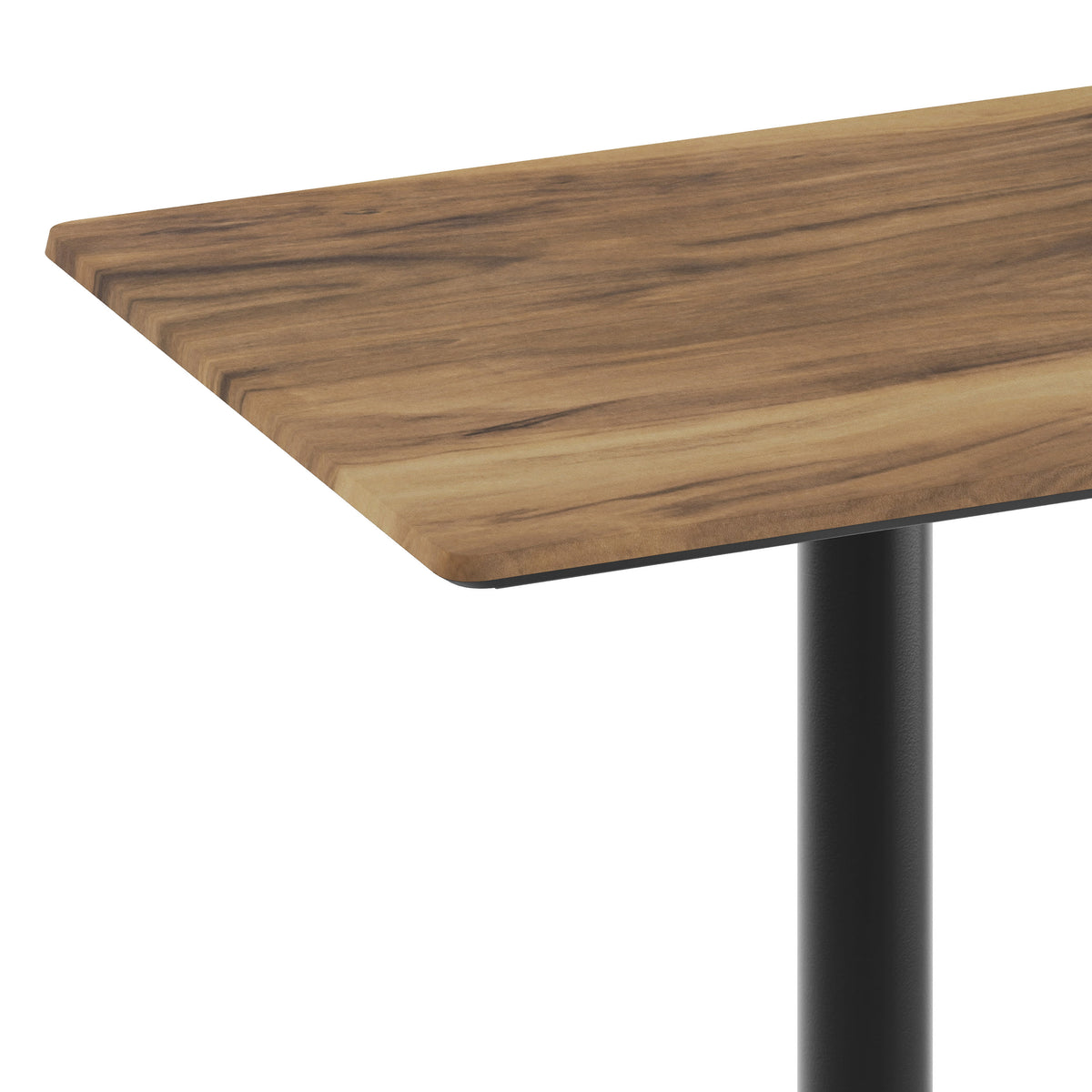 Natural/Black Base |#| Commercial 30x24 Natural HPL Tabletop with Black Table Height X Base