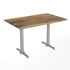 Natural/Silver Base |#| Commercial All-Weather 48x30 Natural HPL Tabletop with Silver T Bases