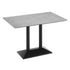 Gray Faux Concrete/Black Base |#| Commercial All-Weather 48x30 Gray Faux Concrete HPL Tabletop-Black 2 Column Base