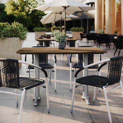 30" x 48" Commercial All-Weather Seamless Surface Tabletop with Dual T Bases - View 2
