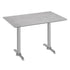 Gray Faux Concrete/Silver Base |#| Commercial All-Weather 48x30 Gray Faux Concrete HPL Tabletop with Silver T Bases