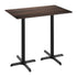 Dark Brown/Black Base |#| Commercial 48x30 Dark Brown HPL Tabletop with Black Bar Height X Base