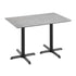 Gray Faux Concrete/Black Base |#| Commercial 48x30 Gray Faux Concrete HPL Tabletop with Black Table Height X Base