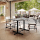 Gray Faux Concrete/Black Base |#| Commercial 48x30 Gray Faux Concrete HPL Tabletop with Black Table Height X Base