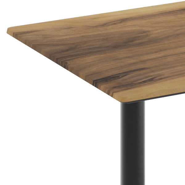 Natural/Black Base |#| Commercial 48x30 Natural HPL Tabletop-Black Table T-Bases