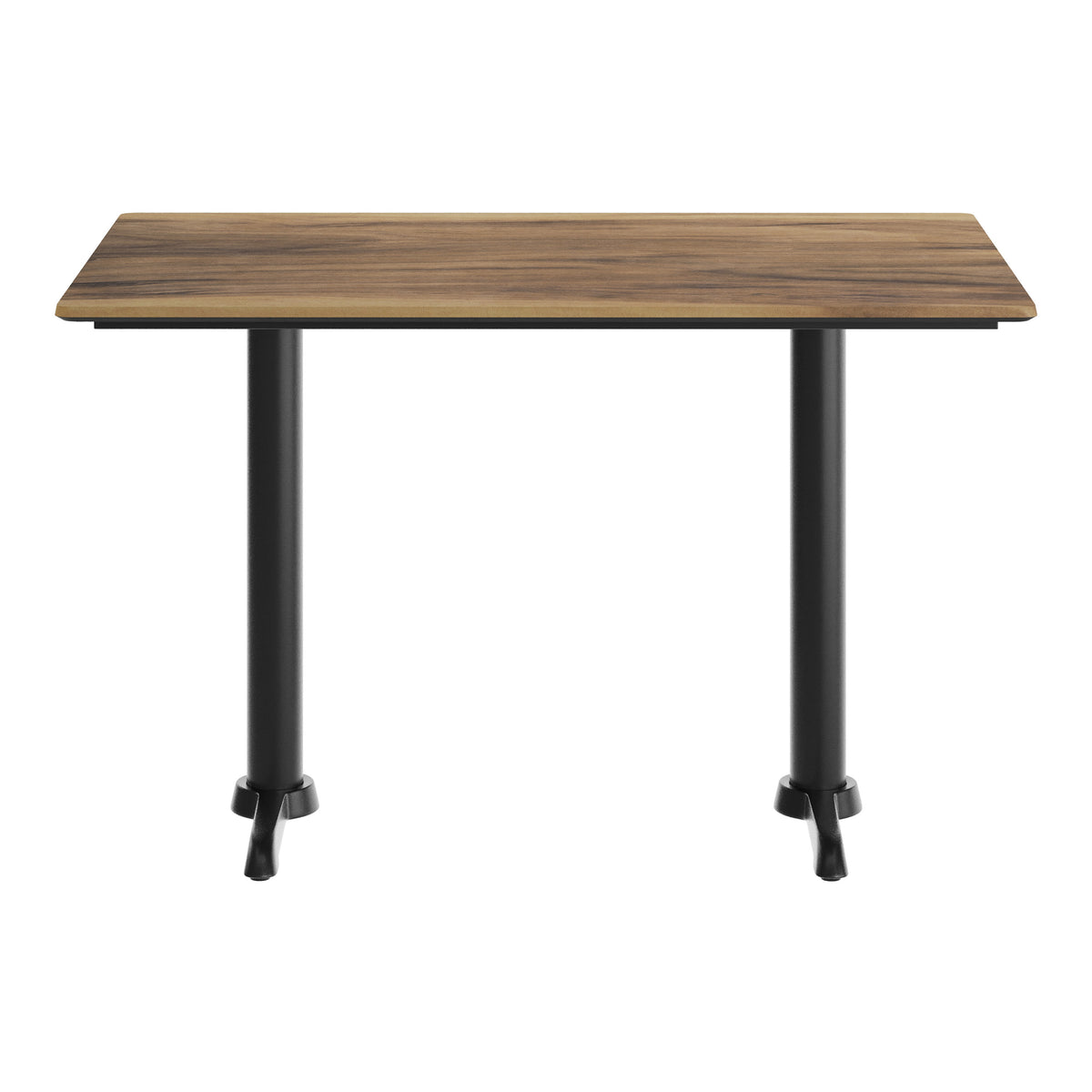 Natural/Black Base |#| Commercial 48x30 Natural HPL Tabletop-Black Table T-Bases