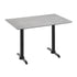 Gray Faux Concrete/Black Base |#| Commercial 48x30 Gray Faux Concrete HPL Tabletop-Black Table T-Bases