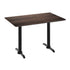 Dark Brown/Black Base |#| Commercial 48x30 Dark Brown HPL Tabletop-Black Table T-Bases