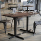 Dark Brown/Black Base |#| Commercial 48x30 Dark Brown HPL Tabletop with Black Table Height X Base