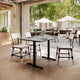 Gray Faux Concrete/Black Base |#| Commercial 48x30 Gray Faux Concrete HPL Tabletop-Black Table T-Bases