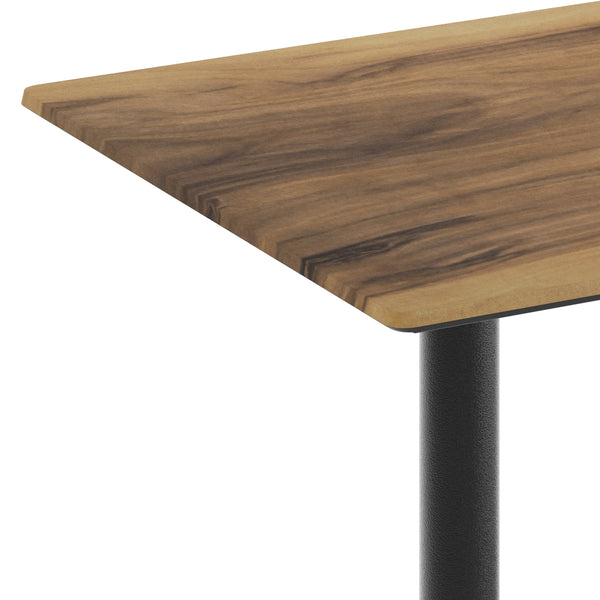 Natural/Black Base |#| Commercial 48x30 Natural HPL Tabletop with Black Table Height X Base