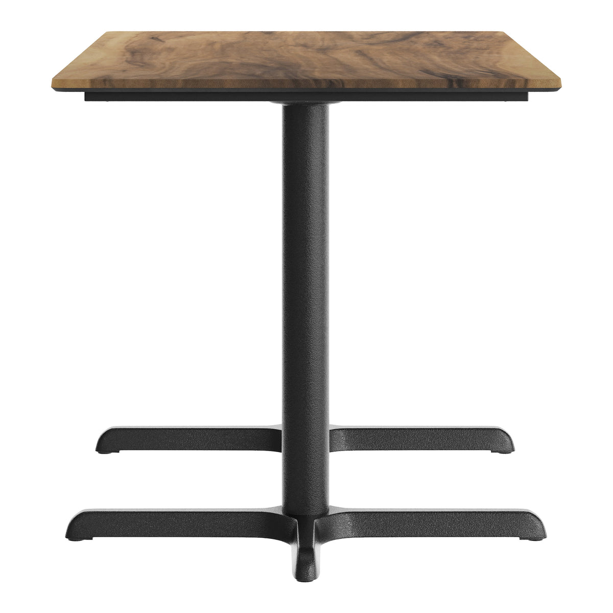 Natural/Black Base |#| Commercial 48x30 Natural HPL Tabletop with Black Table Height X Base
