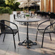 Gray Faux Concrete/Black Base |#| Commercial All-Weather 31.25" White Faux Concrete HPL Tabletop-Black Bistro Base