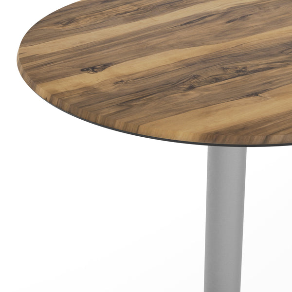 Natural/Silver Base |#| Commercial All-Weather 31.25" Natural HPL Tabletop with Silver RD Base