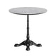 Gray Faux Concrete/Black Base |#| Commercial All-Weather 31.25" White Faux Concrete HPL Tabletop-Black Bistro Base