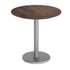 Dark Brown/Silver Base |#| Commercial All-Weather 31.25" Dark Brown HPL Tabletop with Silver RD Base