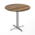 Natural/Silver Base |#| Commercial All-Weather 31.25" Natural HPL Tabletop with Silver X Base