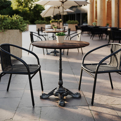 31.5" Round Commercial All-Weather Seamless Surface Tabletop with Bistro Base - View 2