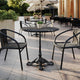 Black Faux Marble/Black Base |#| Commercial All-Weather 31.25" Black Faux Marble HPL Tabletop-Black Bistro Base