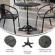 Black Faux Marble/Black Base |#| Commercial All-Weather 31.25" Black Faux Marble HPL Tabletop-Black Bistro Base