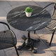 Black Faux Marble/Black Base |#| Commercial All-Weather 31.25" Black Faux Marble HPL Tabletop-Black Bistro Base