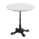 White Faux Marble/Black Base |#| Commercial All-Weather 31.25" White Faux Marble HPL Tabletop-Black Bistro Base