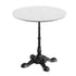 White Faux Marble/Black Base |#| Commercial All-Weather 31.25" White Faux Marble HPL Tabletop-Black Bistro Base
