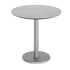 Gray Faux Concrete/Silver Base |#| Commercial All-Weather 31.25" Gray Faux Concrete HPL Tabletop - Silver RD Base