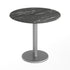 Black Faux Marble/Silver Base |#| Commercial All-Weather 31.5" Black Faux Marble HPL Tabletop with Silver RD Base